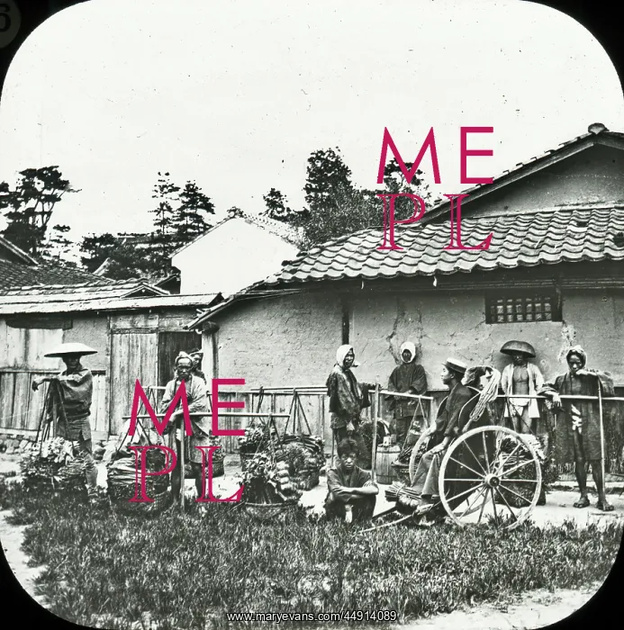 : Japan - A group of coolies, carrying provisions : Japan - A group of coolies, carrying provisions