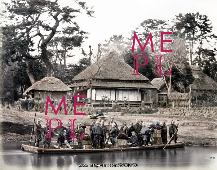  : Japan river ferry boat, c.1870