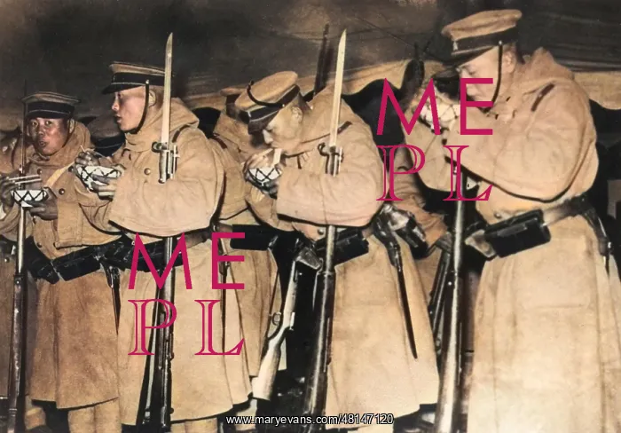 : Japanese infantry eat rice : Japanese infantry eat rice