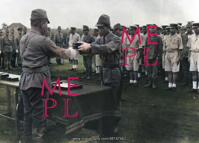 : Japanese marines decorated : Japanese marines decorated