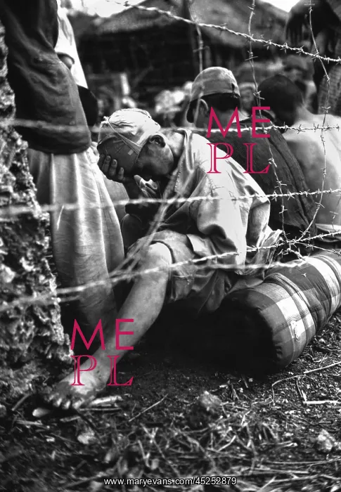 : Japanese soldier sits dejectedly in a prisoner : Japanese soldier sits dejectedly in a prisoner