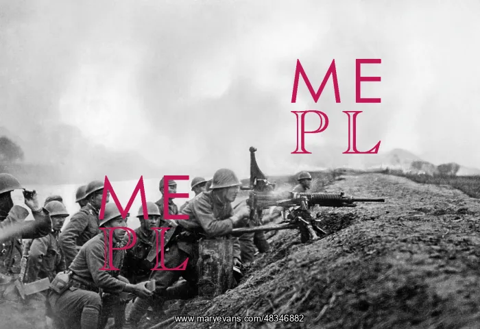 : Japanese soldiers in a position, 1942 : Japanese soldiers in a position, 1942