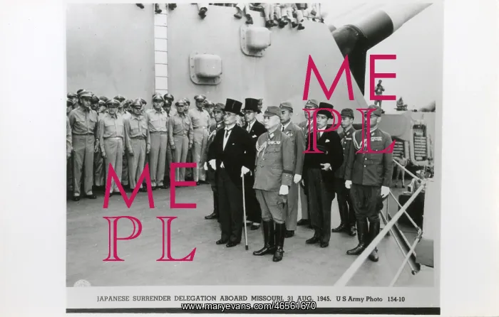 : Japanese surrender delegation aboard the USS Missouri : Japanese surrender delegation aboard the USS Missouri