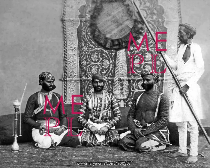 : Jat Sirdars with attendant, India : Jat Sirdars with attendant, India