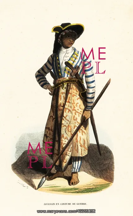 : A Javan man in war dress, Indonesia : A Javan man in war dress, Indonesia