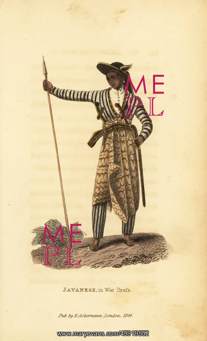 : Javanese man in war dress, Indonesia : Javanese man in war dress, Indonesia