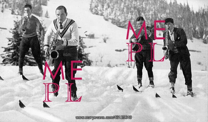 : Jazz band on skis at Murren : Jazz band on skis at Murren