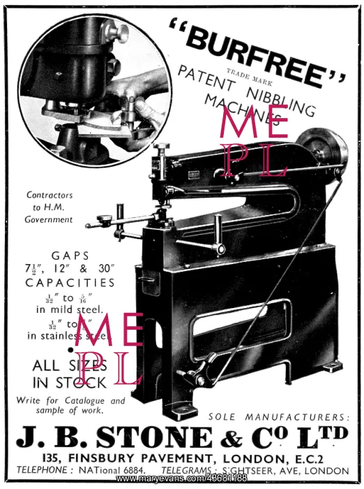 : J.B.Stone Burfree Nibbling Machines : J.B.Stone Burfree Nibbling Machines