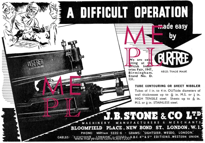 : J.B.Stone Machine Tools. Burfree Sheet Nibbling Machine : J.B.Stone Machine Tools. Burfree Sheet Nibbling Machine