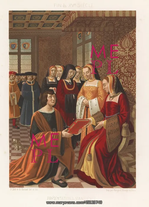 : Jean Desmaretz presenting a book to Queen Anne : Jean Desmaretz presenting a book to Queen Anne