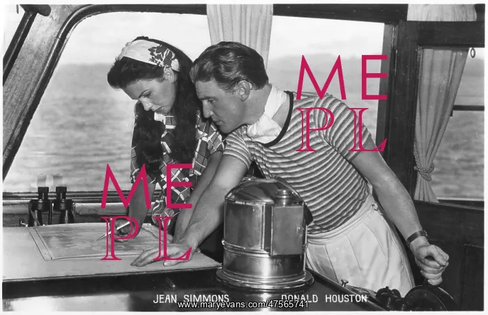 : Jean Simmons and Donald Houston on location : Jean Simmons and Donald Houston on location