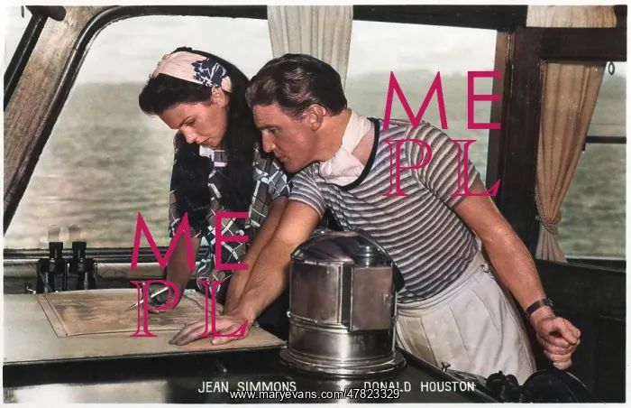: Jean Simmons and Donald Houston on location : Jean Simmons and Donald Houston on location