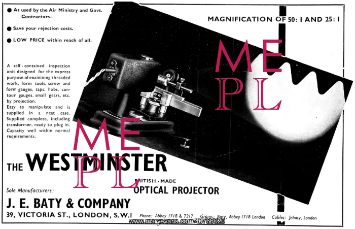 : J.E.Baty Westminster Optical Projector : J.E.Baty Westminster Optical Projector