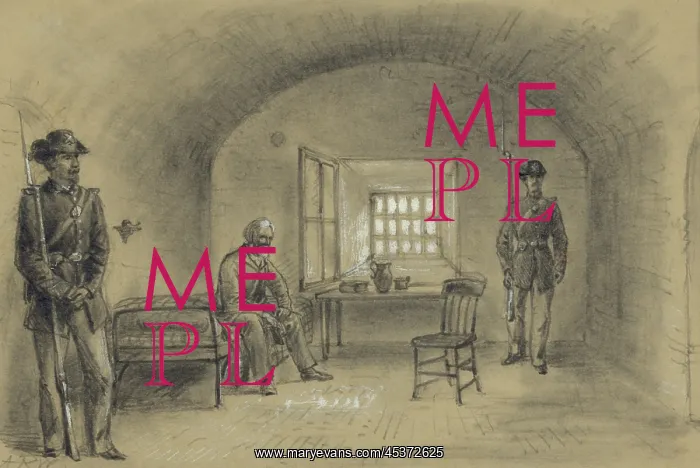 : Jeff Davis imprisoned in a casement cell in : Jeff Davis imprisoned in a casement cell in