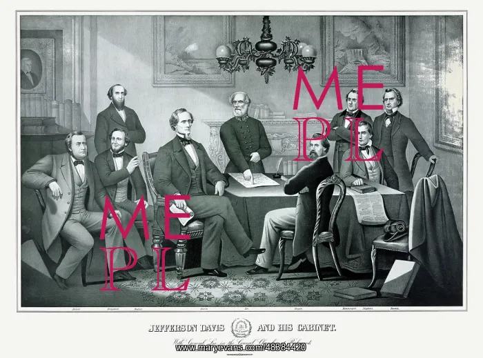 : Jefferson Davis and his cabinet, with General : Jefferson Davis and his cabinet, with General