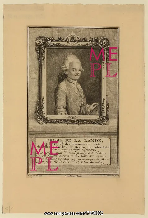 : Jerome de La Lande, de l'Aca. rle. des sciences de Paris, de : Jerome de La Lande, de l'Aca. rle. des sciences de Paris, de