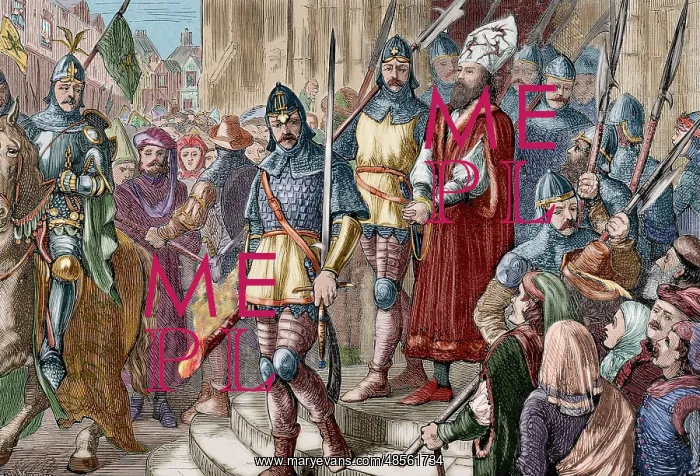 : Jerome of Prague (1360-1416) marching to execution. Engravin : Jerome of Prague (1360-1416) marching to execution. Engravin