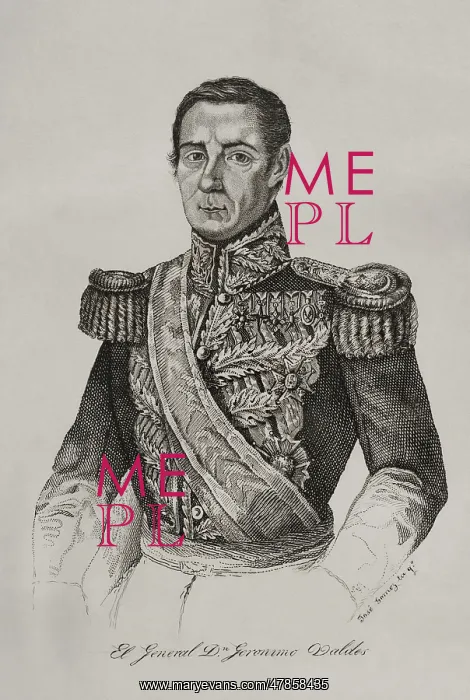 : Jeronimo Valdes y Sierra (1784-1855). Spanish general : Jeronimo Valdes y Sierra (1784-1855). Spanish general