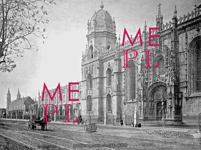 : Jeronimos monastery in Belem, 1910 : Jeronimos monastery in Belem, 1910