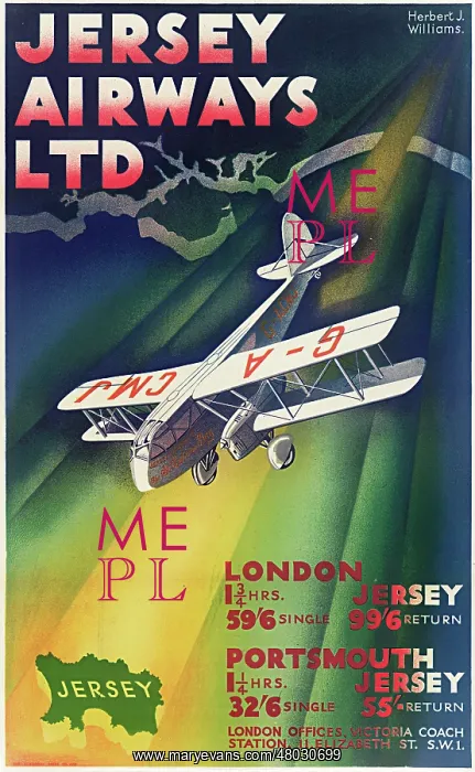 : Jersey Airways Poster : Jersey Airways Poster