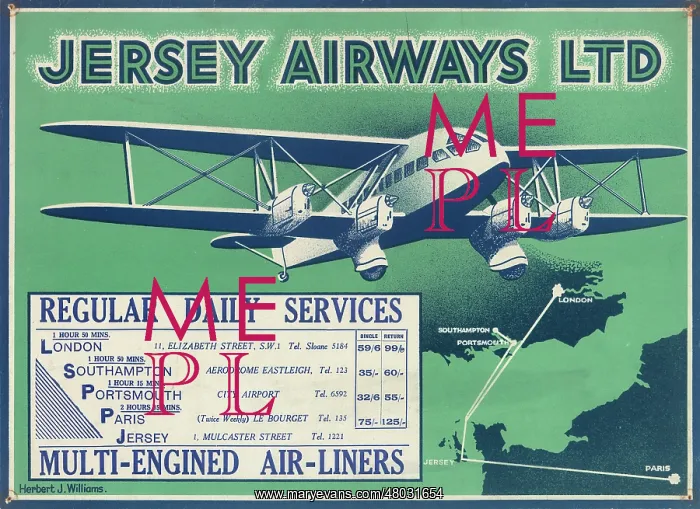 : Jersey Airways Poster : Jersey Airways Poster