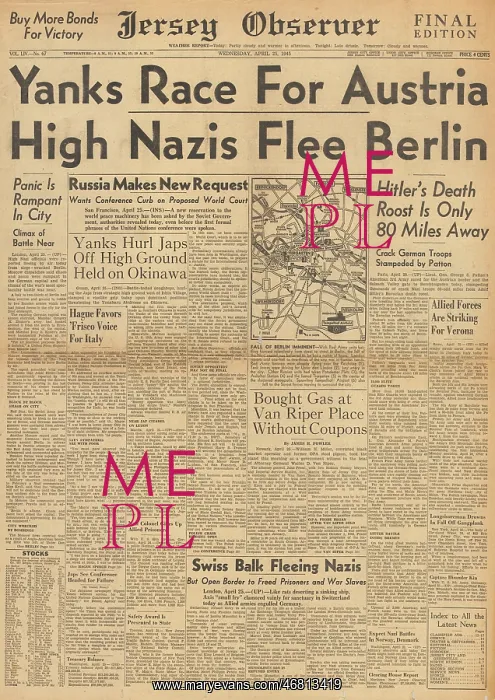 : Jersey Observer front page Battle for Berlin : Jersey Observer front page Battle for Berlin