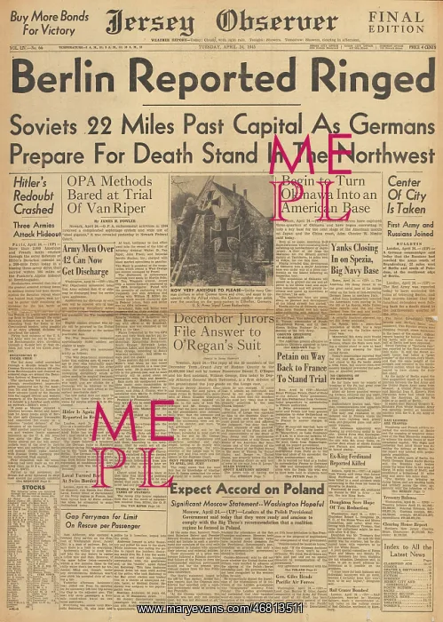 : Jersey Observer front page Battle for Berlin : Jersey Observer front page Battle for Berlin
