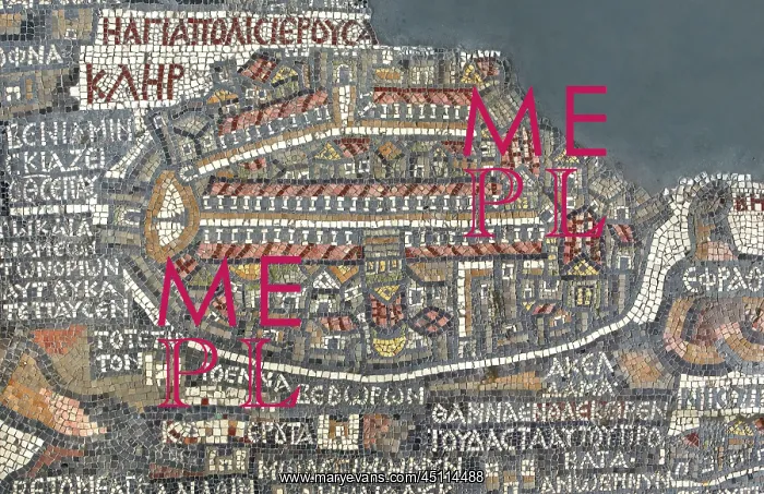 : Jerusalem, Madaba Mosaic Map, Jordan : Jerusalem, Madaba Mosaic Map, Jordan
