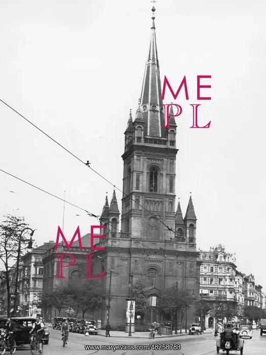 : The Jerusalemkirche in Berlin, around 1930 : The Jerusalemkirche in Berlin, around 1930