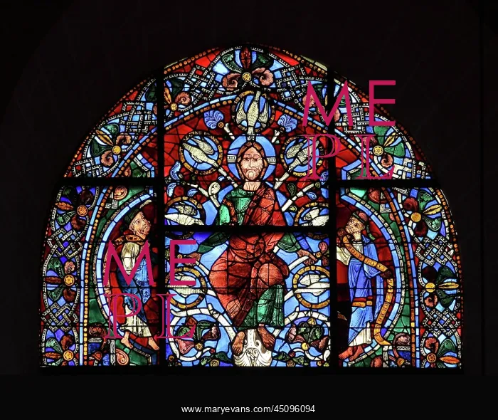 : Jesse Tree stained glass window, Chartres cathedral, France : Jesse Tree stained glass window, Chartres cathedral, France