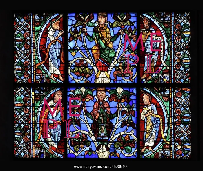  : Jesse Tree stained glass window, Chartres cathedral, France