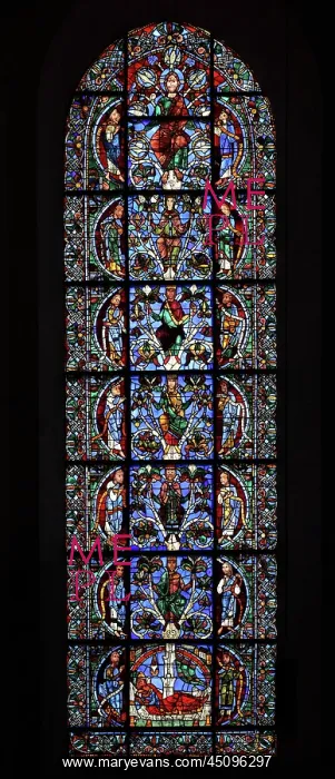 : Jesse Tree stained glass window, Chartres cathedral, France : Jesse Tree stained glass window, Chartres cathedral, France