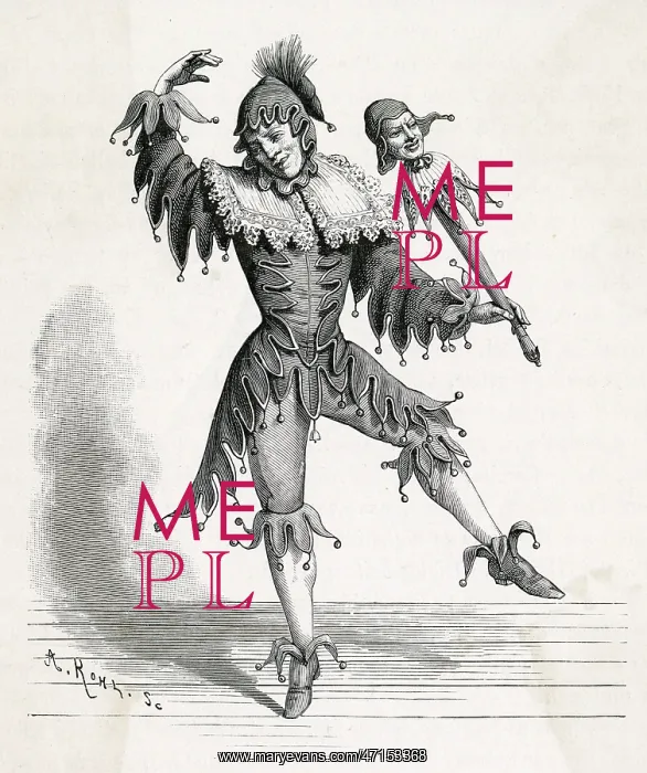 : Jester in cap and bells : Jester in cap and bells