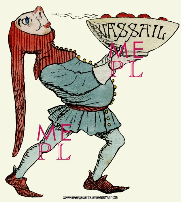 : Jester carrying a wassail bowl : Jester carrying a wassail bowl