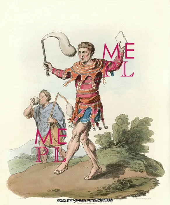 : Jesters. In the background is a FOOL, a kind of domestic idiot : Jesters. In the background is a FOOL, a kind of domestic idiot