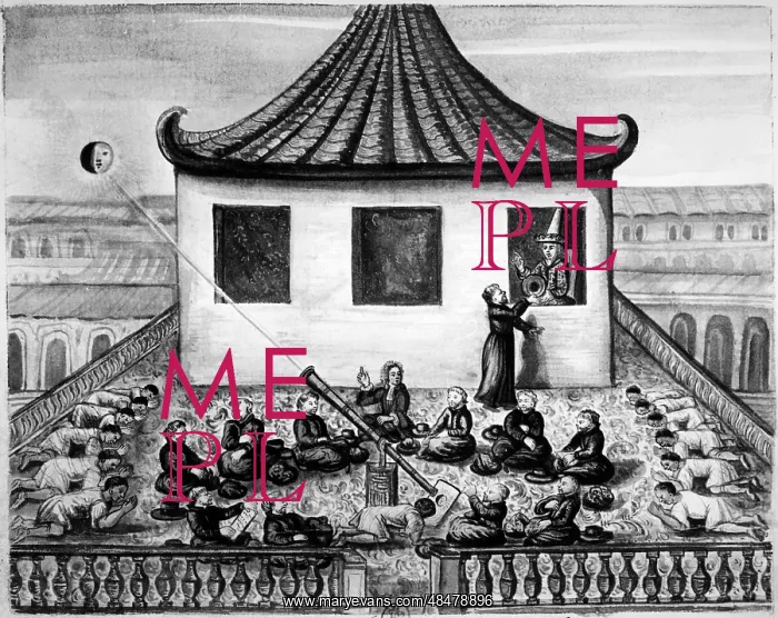: Jesuit Missionaries in Siam projecting image of : Jesuit Missionaries in Siam projecting image of