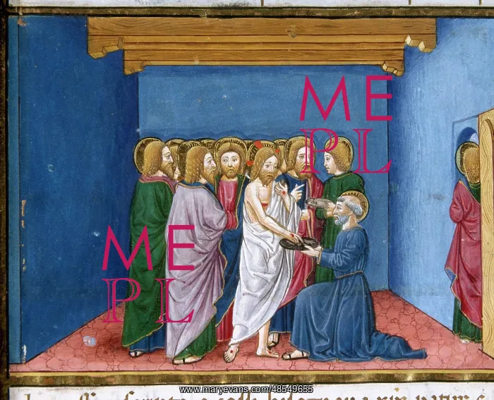 : Jesus appears to the disciples. Codex of Predis (1476). Ital : Jesus appears to the disciples. Codex of Predis (1476). Ital