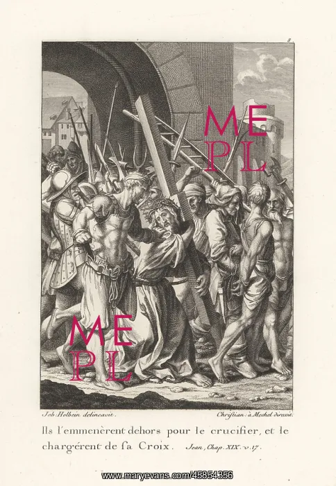 : Jesus Christ forced to carry his own cross to : Jesus Christ forced to carry his own cross to