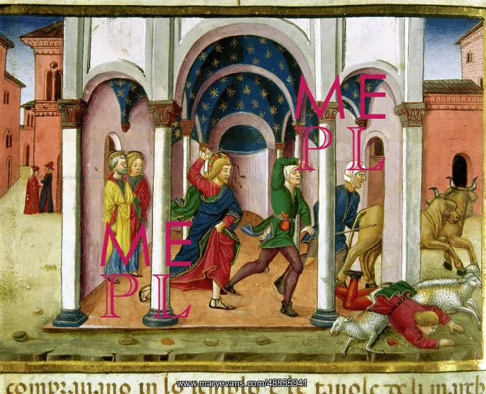 : Jesus expel the merchants from the Temple. Codex of Predis ( : Jesus expel the merchants from the Temple. Codex of Predis (