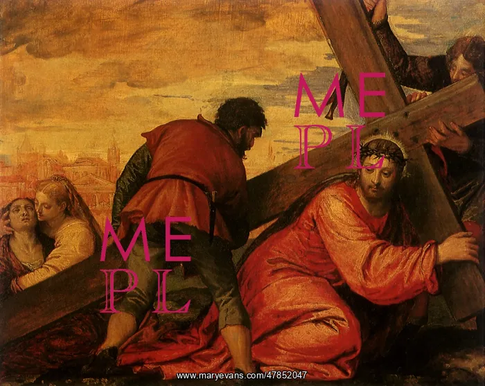 : Jesus Falls under the Weight of the Cross, by Veronese : Jesus Falls under the Weight of the Cross, by Veronese