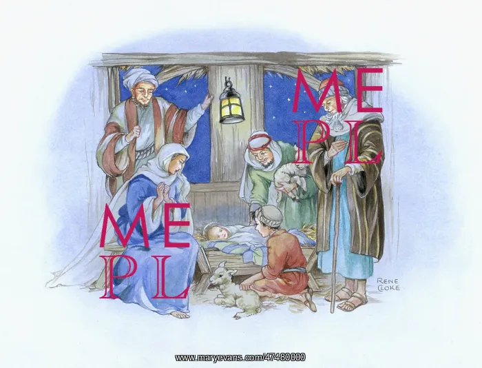  : Jesus in Manger with Mary, Joseph and Shepherds