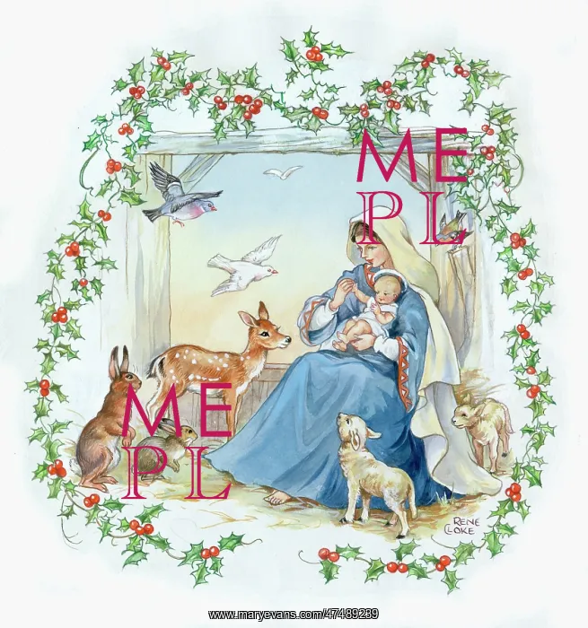  : Jesus and Mary with animals and birds