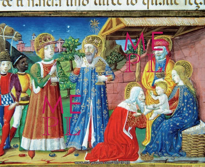 : Jesus is shown to the Three Kings. Codex of Predis (1476). I : Jesus is shown to the Three Kings. Codex of Predis (1476). I