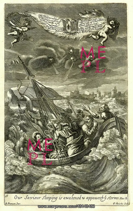 : Jesus sleeping awakened and calms the storm : Jesus sleeping awakened and calms the storm