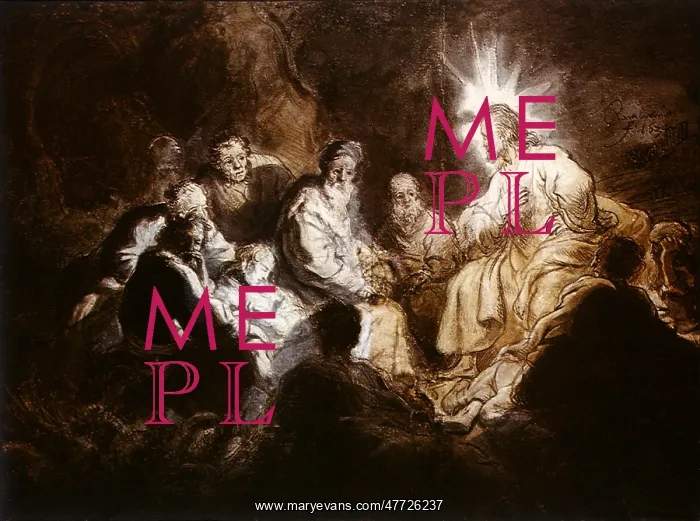 : Jesus Surrounded by his Disciples, by Rembrandt : Jesus Surrounded by his Disciples, by Rembrandt