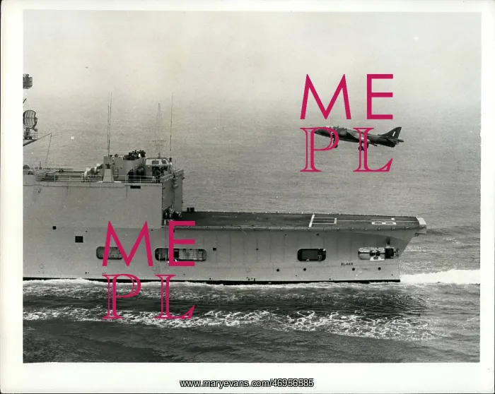 : Jet fighter plane landing on HMS Blake : Jet fighter plane landing on HMS Blake