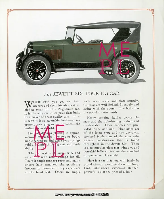 : The Jewett Six automobile : The Jewett Six automobile