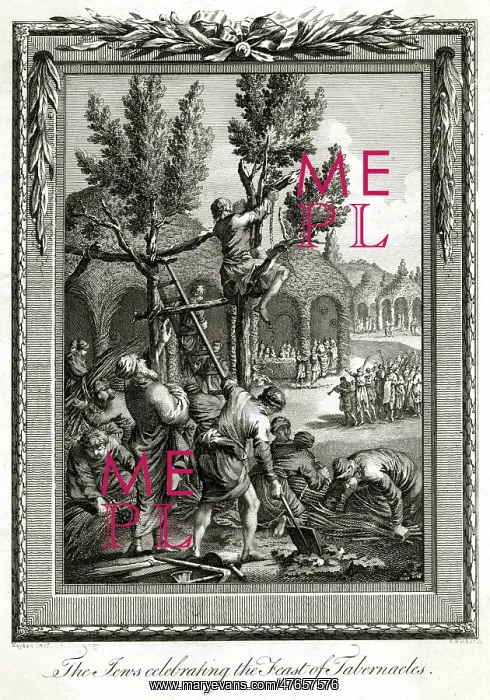 : Jews celebrating the Feast of Tabernacles : Jews celebrating the Feast of Tabernacles