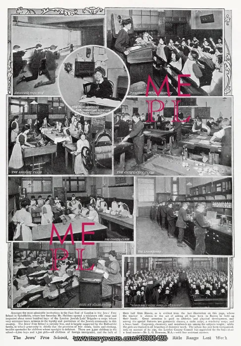 : Jews Free School in Spitalfields 1908 : Jews Free School in Spitalfields 1908