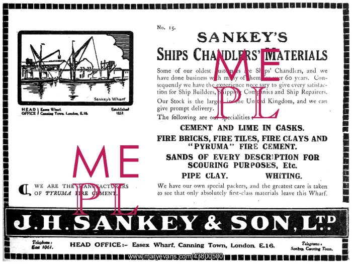 : J.H.Sankey Builders Merchants 1920 Advert : J.H.Sankey Builders Merchants 1920 Advert